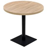  Okrugli stol za bistro od MDF-a i čelika 80x75 cm boja hrasta | shoptok.hr