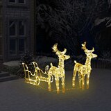  Božićni sobovi i sanjke 160 LED žarulja 130 cm akrilni | shoptok.hr