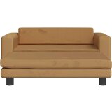  Dječja fotelja s tabureom smeđa 100 x 50 x 30 cm baršunasta | shoptok.hr