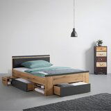 Mömax postelja cadix, antracit, barva hrasta, 140x200 | Shoptok.si