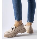 Gemre Beige classic loafers with a buckle Francesca | shoptok.hr