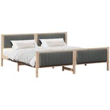  Okvir kreveta smeđe i tamnosivo 200 x 200 cm Masivna borovina | shoptok.hr