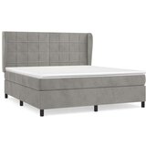 Box spring postelja z vzmetnico svetlo siva 160x200 cm žamet, (20902373) | Shoptok.si