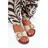 Boto Women's sandals with buckle on cork platform beige Zavira | Shoptok.si