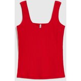 Marisse Red Ribbed Top | Shoptok.si