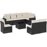  9-dijelni set vrtnih sofa s jastucima crni od poliratana Crna 65.5 x 62 x 69 cm | shoptok.hr