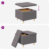  Otoman za pohranu s jastukom Sivi 60 x 60 x 45 cm Umjetna koža | shoptok.hr