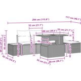 vidaXL 6-delni vrtni jedilni set s blazinami črni poli ratan akacije | Shoptok.si