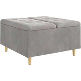  Shranjevalna tabureta Svetlo siva 80 x 80 x 45 cm Žamet, (5000208377) | Shoptok.si