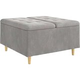  Stolica s dugmadi Svijetlo siva 80 x 80 x 45 cm Baršun | shoptok.hr