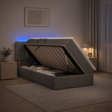  LED krevet za pohranu s madracem Tamnosiva 100 x 200 cm Tkanina | shoptok.hr