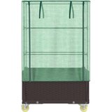  Povišena gredica s pokrovom i kotačima 80 x 50 x 182 cm Smeđa | shoptok.hr