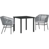 vidaXL Set 2 Siva PE ratan Srednja Vzdržljiva Zunanji stol | Shoptok.si