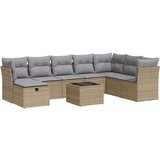 vidaXL 9-dijelni set vrtnih sofa s jastucima bež od poliratana | shoptok.hr