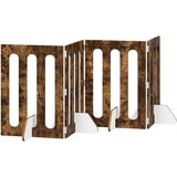  Preklopna ogradica za kućne ljubimce 4 pcs Dimljeni Hrast | shoptok.hr