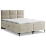 Smeđe-sivi boxspring krevet s prostorom za odlaganje 180x200 cm Pakalana –