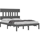  Okvir za krevet od masivne borovine sivi 200 x 200 cm | shoptok.hr