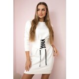 Kesi Insulated dress with decorative belt ecru | shoptok.hr