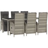  7-dijelni vrtni blagovaonski set sivi od poliratana Siva Dužina stola 190 cm | shoptok.hr