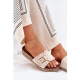 Boto Women Sandals On Platform With Buckle And Studs Beige Nusithia | shoptok.hr