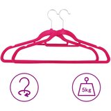 vidaXL obešalniki 20 kosov nedrseči roza žamet | Shoptok.si