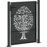 vidaXL Vrtna vrata Drugo Črna 105 x 150 cm Jeklo s prašnim premazom | Shoptok.si