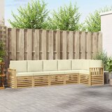  Set vanjskih sofa 6 pcs Bijela i krem 306 x 128,5 x 73 cm | shoptok.hr