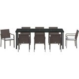  Vrtni set za objed 9 pcs Smeđa i crna PE ratan | shoptok.hr