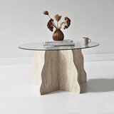 Hanah home Stol za kafu Butterfly - Transparentni Travertin Cene