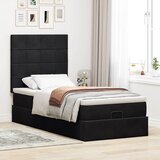  Otomanski okvir kreveta s madracima crni 80x200cm baršunasti | shoptok.hr
