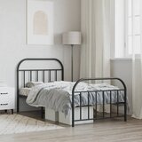  Metalni okvir kreveta uzglavlje i podnožje crni 107x203 cm | shoptok.hr