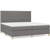  Box spring postelja z vzmetnico temno siva 200x200 cm blago, (20898718) | Shoptok.si