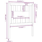  Uzglavlje crno 81 x 4 x 100 cm od masivne borovine | Eponuda.com