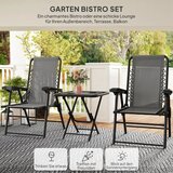  3-dijelni čelični bistro set vrtni namještaj sa sklopivim stolom i stolicama tamno siva | shoptok.hr