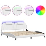  Okvir kreveta Viana s LED-om bez madraca bijeli 200 x 200 cm | shoptok.hr