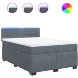 vidaXL Krevet s oprugama i madracem tamnosivi 160x200 cm baršunasti | shoptok.hr