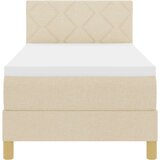 vidaXL Box Spring postelja z vzmetnico Krem 80x200 cm Tkanina, (22080986) | Shoptok.si