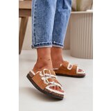 Boto Women's Slippers With Buckles And Fur Camel Ezilena | ePonuda.com