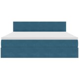  Krevet S LED lampica s pohranom Tamno plava 160 x 200 cm Baršun | shoptok.hr