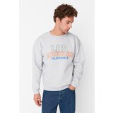 Trendyol Sweatshirt - Gray - Oversize Cene
