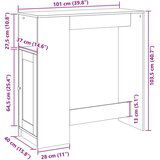 vidaXL Barski stol s držačima boja hrasta 101x40x103,5 cm drveni | shoptok.hr