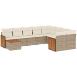  10-dijelni set vrtnih sofa s jastucima bež od poliratana | shoptok.hr