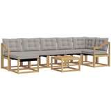 vidaXL Zunanja garnitura za sedenje 8 pcs Bela in svetlo siva, (5000281514) | Shoptok.si
