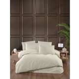 Mila Home Krem posteljina za bračni krevet/za produženi krevet od damasta s uključenom plahtom/4-dijelna 200x220 cm – Cijene
