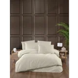 Mila Home Krem posteljina za bračni krevet/za produženi krevet od damasta s uključenom plahtom/4-dijelna 200x220 cm –