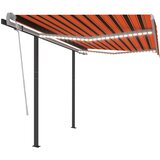 vidaXL Ročno zložljiva tenda z LED lučkami 3x2,5 m oranžna in rjava Cene