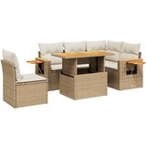 vidaXL 6-dijelni set vrtnih sofa s jastucima bež od poliratana | shoptok.hr