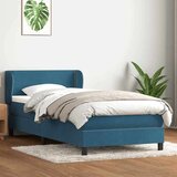 Box spring postelja z vzmetnico temno modra 90x220 cm žamet, (21790674) Cene