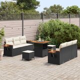  Sjedeća garnitura za vrt 11 kom. 8-Broj sjedala Crna i Krema 204 x 179 x 85 cm | shoptok.hr
