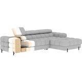 ELTAP Temno siva žametna raztegljiva/s prostorom za shranjevanje kotna sedežna garnitura (levi kot/z ležalnikom) Felro – | Shoptok.si